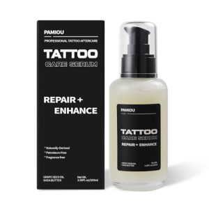 Tattoo Aftercare Serum & Moisturizer for Fresh Tattoos - Anti-Itch Skin Repair & Nourishment, 48% Grape Seed Oil, All-Na